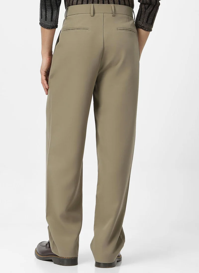Urbano Fashion  Urbano Fashion Men's Light Olive Loose Baggy Fit Solid Korean Pants Stretchable for Men | Best Price UAE